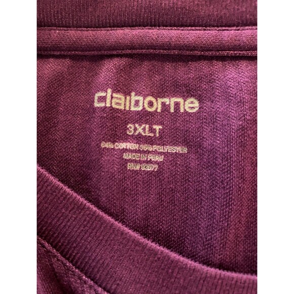 Claiborne Women's Plus Sz 3XLT Purple Ribbed Short Sleeve Stretchy Top - Picture 9 of 11